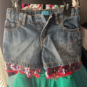 Children's Place Denim Shorts with Sequin Trim